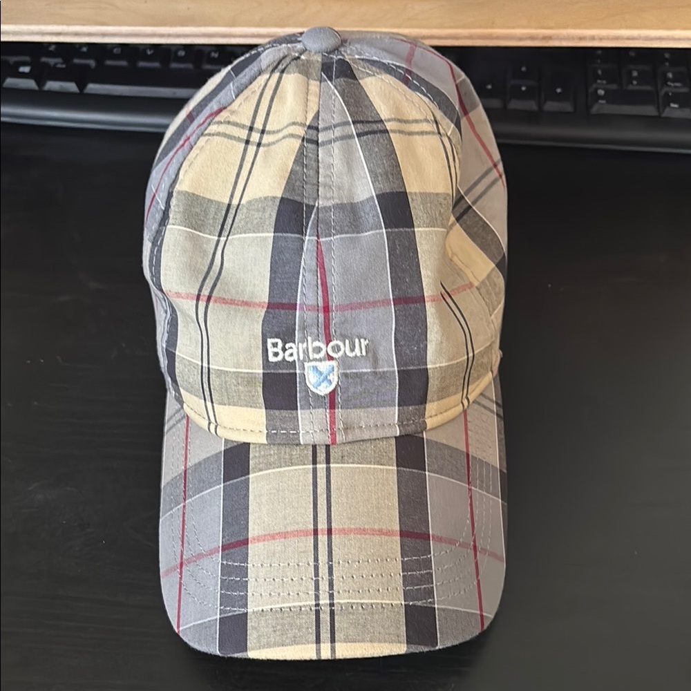Barbour Plaid Cap - Gray and Tan